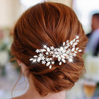 Crystal Bridal Hair Combs Rhinestones Hairpieces Flower Wedding Clips
