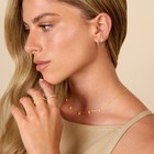 Pavoi 14k Gold Chain Earrings For Women   Double Piercing 12mm  White 