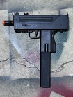 Full semi Mac 10 Electric Airsoft Pistol W  Mock Suppressor   Crank Magazine