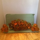 Large  15  Mcm Lucite Grape Cluster Acrylic Table Art Sculpture Vtg Amber Fruit