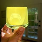  Chartreuse Hand-blown Glass Votive Holder     Heavy 9oz Modern Accent