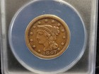 1847 Braided Hair Large Cent Anacs Ef40   Xf40   Nice Old Us Type Coin See Pics