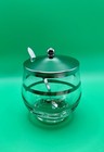 Vintage Sweet  n Low    libbey Glass Sugar Bowl Set Chrome Lid Original Spoon