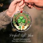 Irish Glass Ornament 3 1        Celtic Knot Decor With Shamrock   Claddagh     Iris   