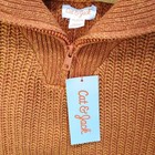 New Textured Striped Mock Zip Neck Sweater Boys Xs 4 5 Orange Cat   Jack Nwt