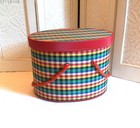 Vintage Oval Sewing Basket   Tote W lid   Lift Out Tray Mcm Supplies Holder