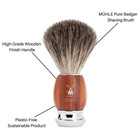 Shaving Brush Pure Badger Handle Black Resin Chrome Plated Base Men Grooming