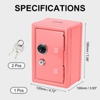 Piggy Bank Cash Box With Lock  7 1x4 7x3 9 mini Money Saving Box Rose Red