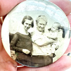 Lot Of 2 Vintage Celluloid Portrait Pocket Purse Mirror Compact