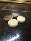 Vtg 4 Pcs Crisloid Bakelite Marbled Swirl Backgammon Brown  Cream 1 25  By  33 