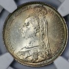 1889 Great Britain Silver 6p Sixpence Ngc Ms 63 Toned