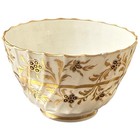 Antique 18th Century Worcester Dr  Wall Period Fluted Tea Cup Crescent Mark Gilt