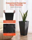 Tall Planter Set Of 2 Square Tapered Planters 22 In For Outdoor Indoor