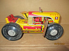 1950 s Marx Climbing Tractor 8  Long Wind-up Tin Toy  5 - Works Well