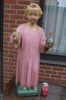 Antique 19thc Xl 33 4  Young Jesus Ceramic Church Statue Rare Religious