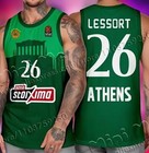 Custom Lessort 26 Nunn 25 Panathinaikos Greece Basketball Jerseys Printed