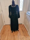 Velvet Renaissance Costume Dress  Medieval Theater Cosplay Handmade  Green  Sm