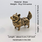Corgi Dog Miniature Small Handmade Brass Figurine Animal