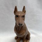 Vtg Doberman Pinscher Dog Figurine Universal Statuary 7    Tall Brown Sitting