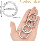 4 Silver Metal O Ring For Purse Strap - 1 Inch Round Spring Ring Clasp For Handb