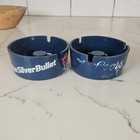 Coors Light The Silver Bullet Ashtray Set Navy Blue Vintage Barware 90s