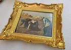 Ornate Vintage Plastic Picture Frame W  Print Antique Style  