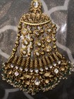 Gold-tone Kundan Passa Jhumar With Jade   Pearl Beads