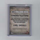 Topps Walking Dead Road To Alexandria Carl Sanctuary Sign Patch Card   99 