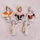 Lot Of 17 Vintage Germany   Japan Porcelain Half Dolls  Pin Cushions