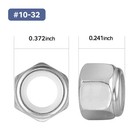  10-32 Nylon Insert Lock Nuts 50 Pcs 304 Stainless Steel Fine Thread Nylock