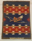 Antique Tobacco Felt Navajo Dollhouse Rug 5 1 2  X 3  Bow   Arrows Nyc Usa Vtg