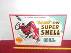 Vintage 16 X 11 In Super Shell Oil   Gas  Adv  Sign Heavy Metal Porcelain - X 20