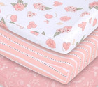 3 Pack  Pink Changing Pad Covers For Baby Girls  Boho Floral Nursery Decor