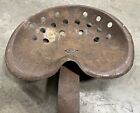 Antique Oversized 21 5  X 17 5  Cast Iron Tractor Seat Assembly With Post  2 