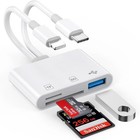 Sd Card Reader For Iphone Ipad Light-ning And Usb C Dual Port Sd Card Adapter