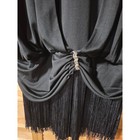 Vintage Gilberti Black Fringe Flapper Dress Sequin Shoulder Plus Size 24w Usa
