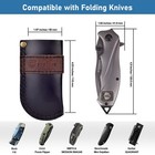 Leather Knife Sheath Belt Series Fits Most Folding Knives Edc Pocket Case Black