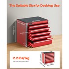 5 Drawer Metal Tool Box Mini Storage Chest Portable Organizer Cabinet Red Black
