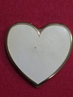 Wwii Sweet Heart   Heart Shaped Powder Compact White   Gold Tone With Mirror