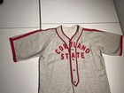 Baseball Jersey Men   s Medium Cortland State Vtg 40   s  50   s Wool Tan Red Stripe