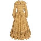  Women Pioneer Dress Vintage Civil War Dresses Colonial Costume Xx-large Yellow