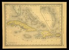 Antique Caribbean Map Of The West Indies Jamaica Cuba Haiti Bermuda 1800s