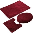 3pcs Bathroom Rug Set  Toilet Lid Cover bath Mat u Shaped Toilet Rug  Non-slip