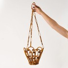 1970 s Pencil Reed Rattan Hanging Basket Planter