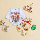 3pcs Newborn Baby Boys Girls Clothes Outfits Cute Romper Bodysuit Pants With Hat