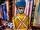 Vintage 1930 s  Large Wolverine Tin Litho Wind Up   27 Drum Major