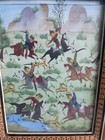 Persian Miniature On Marquetry Frames Khatam Kari 19th Century Hand Painted