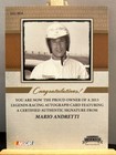 2013 Press Pass Legends Racing Mario Andretti Autograph Card Silver 16 Of  95