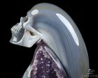 6 1  Agate Amethyst Geode Hand Carved Crystal Skull Fine Art Sculpture  Healing