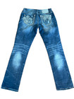 Euc Miss Me Dark Wash Stretch 27 Easy Bootcut Jeans Distressed Tribal Sequins